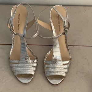 Alexandre Birman silver strappy heals